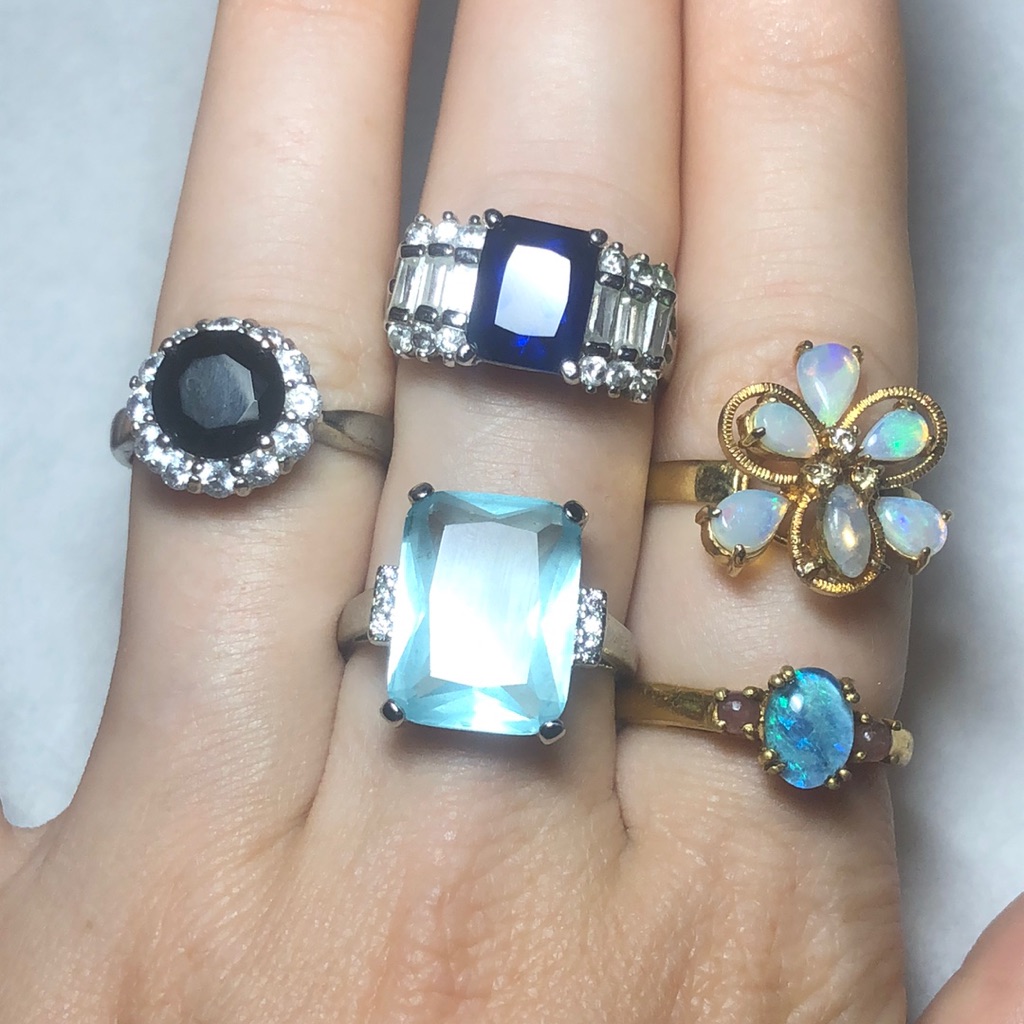 Blue Gem Ring Bundle